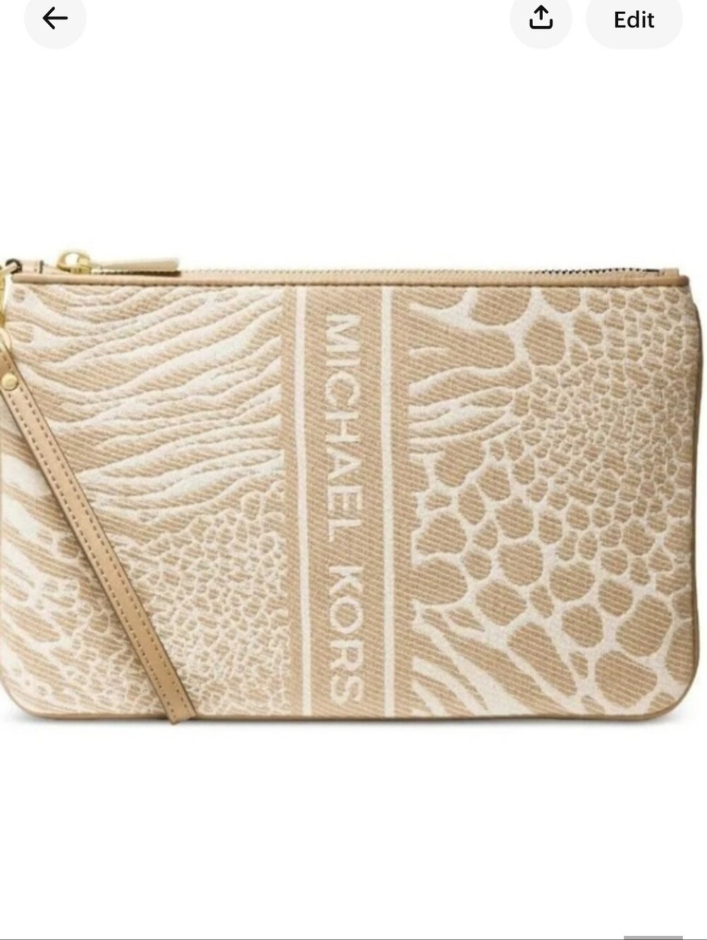 MICHAEL KORS JET SET CHARM SIGNATURE LOGO WRISTLET IN CAMEL NWT